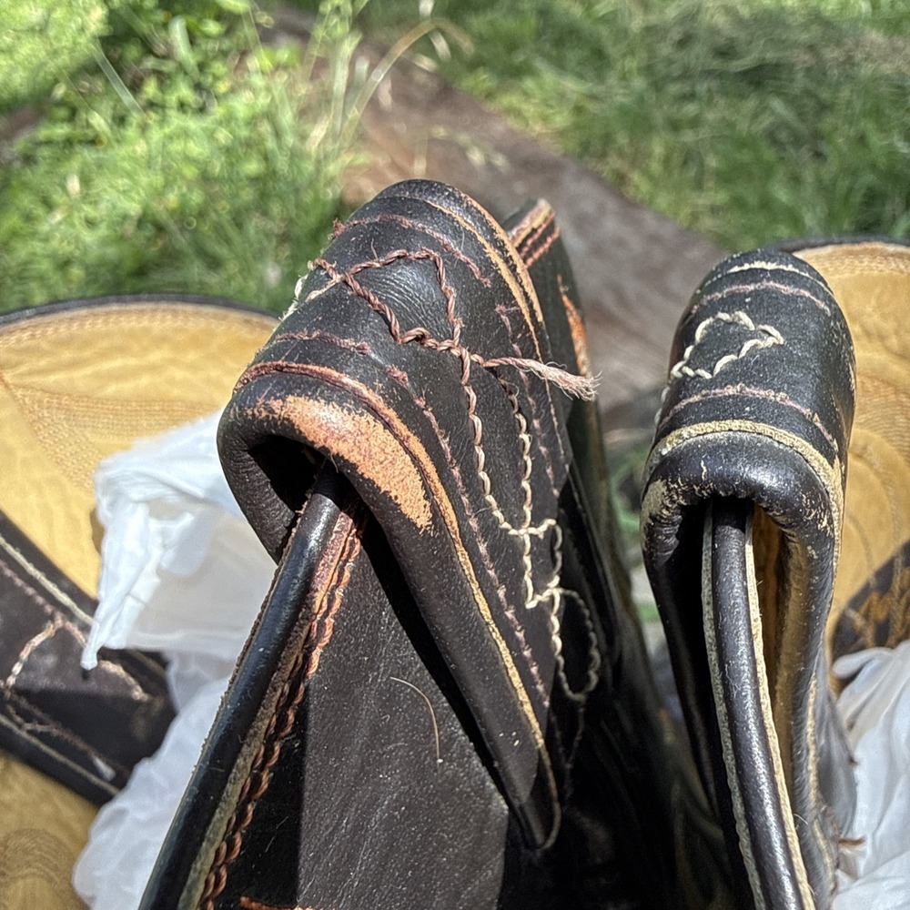 VTG Tony Lama Mens Brown Teju Lizard Skin Western Cowboy Boots 8536 Size 9.5 D - Picture 6 of 11